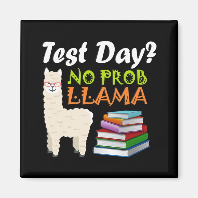 Imán Día de Llama: Exam de profesores enseñando camiset (Frente)