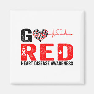 Imán Día de Llevar Rojo Ve Rojo En Febrero Conciencia d
