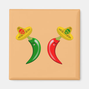 Imán Día de los Muertos Chilis Mexicanos