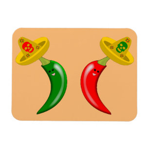 Imán Día de los Muertos Chilis Mexicanos