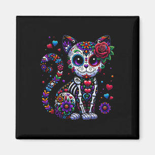 Imán Dia De Los Muertos Cinco De Mayo Cat Sugar Skull M
