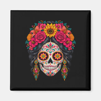 Imán Día de los muertos cráneo de azúcar catrina día de