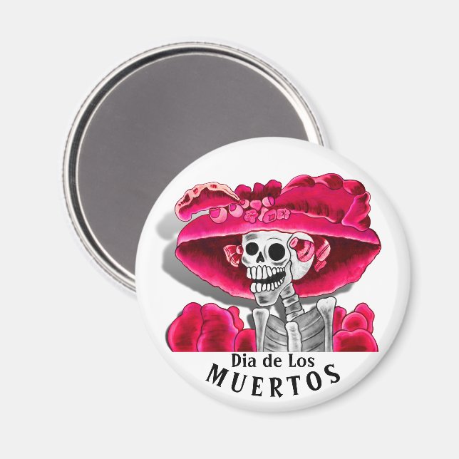 Imán Dia De Los Muertos (La Catrina) (Anverso/Reverso)