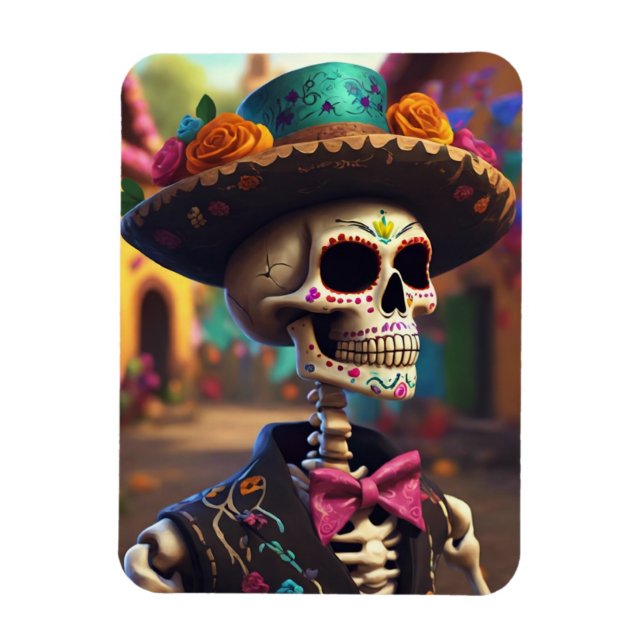 Imán Dia de los Muertos Mariachi (Vertical)