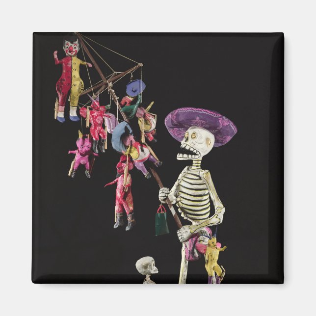 Imán Día de los Muertos: Pedalero de Juguetes, de Oaxac (Frente)