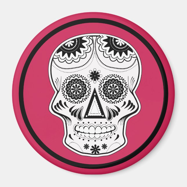Imán Dia de Los Muertos Skull Magnet (Frente)