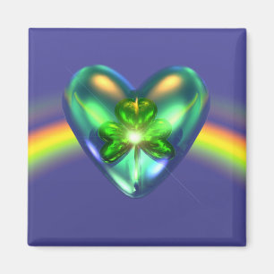 Imán Día de los Patrones, corazón de Shamrock