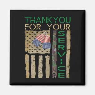 Imán Día de los Veteranos Gracias por su Servicio Solda