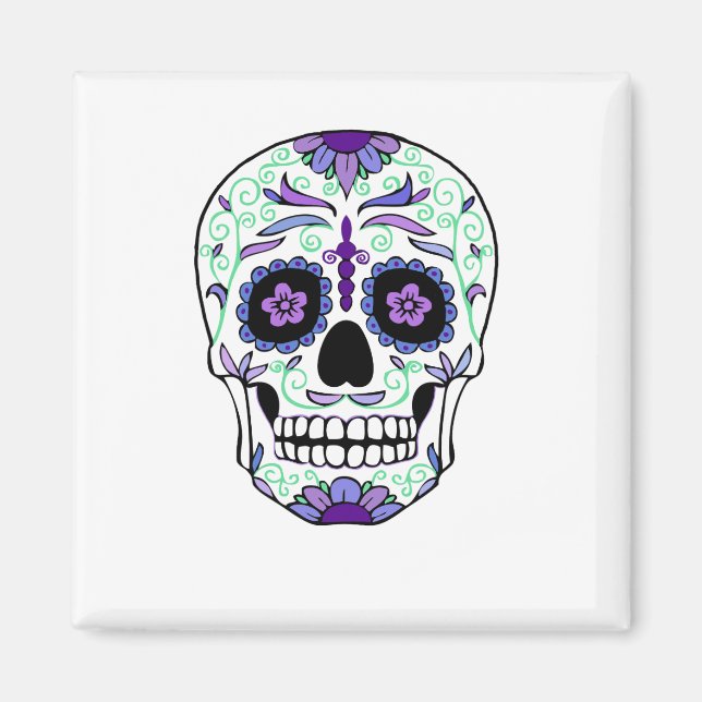 Imán Día de Muertos Día de la Calavera del Azúcar (Frente)