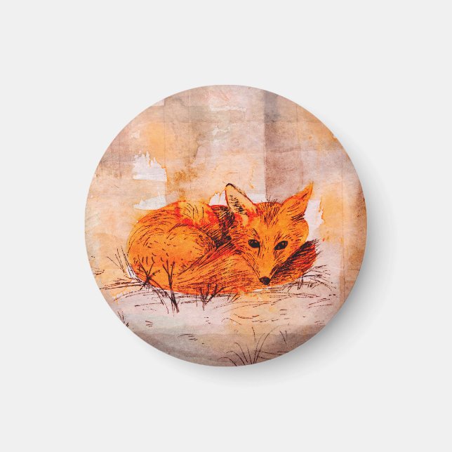 Imán día de niebla, zorro pequeño (Frente)