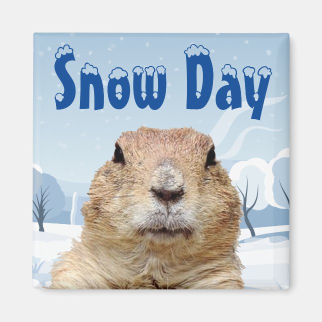 Imán Día de Nieve de la Marmota (Frente)
