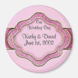 Imán Día de nuestra boda (Rosa)