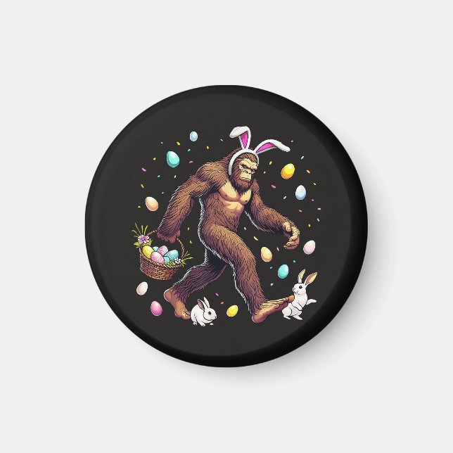 Imán Día de Pascua de Bigfoot Sasquatch Divertido (Frente)