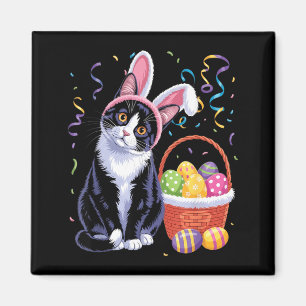 Imán Día de Pascua Gato Lindo Orejas de Conejo Huevos H