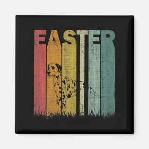 Imán Día de Pascua Perro Dálmata Gráfico Retro Divertid