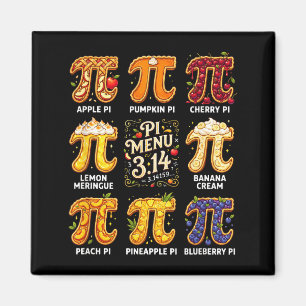Imán Día de Pi 3.14 Menú Pi Divertido Menú de Tarta de