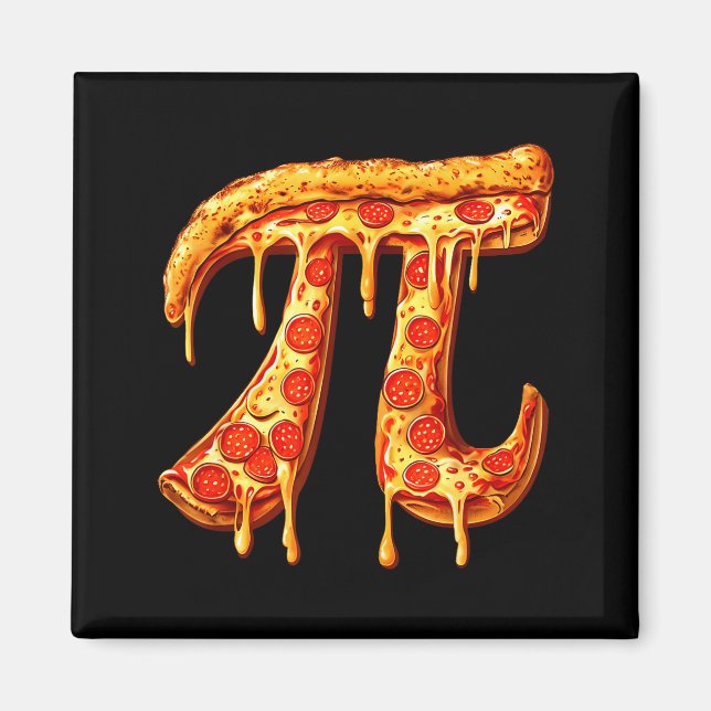Imán Día de Pi Símbolo de Pi Pizza Divertida Comida Mat (Frente)