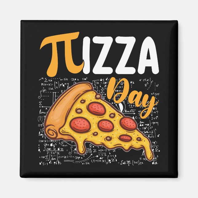 Imán Día de Pizza Pi Amantes de la Matemática (Frente)