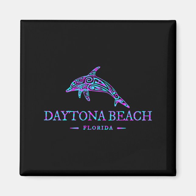 Imán Día de playa en Daytona Florida Dolphins Chicos Ch (Frente)