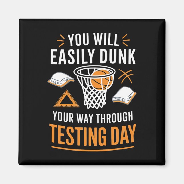 Imán Día de prueba divertido profesor Sketll Dunk día d (Frente)