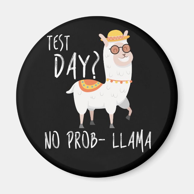 Imán Día de prueba No Prob Llama Examen Docente (Frente)