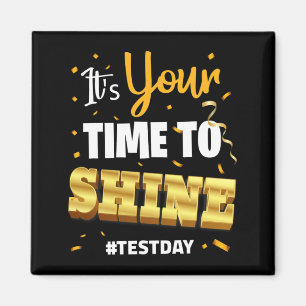 Imán Día de Prueba Tee Teacher Testing School Tu Tiempo