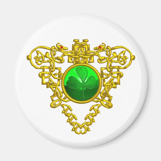 Imán DÍA DE SAN PATRICIA CORAZÓN CÉLTICO SHAMROCK Blanc (Frente)