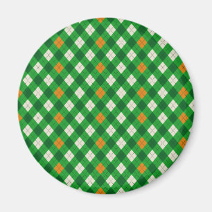 Imán Día de San Patricio argyle de colores irlandeses