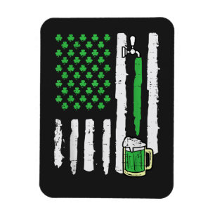 Imán Día de San Patricio Bandera de América Santo