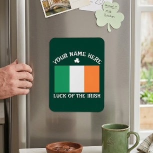 Imán Día de San Patricio Bandera de Irlanda Nombre Pers