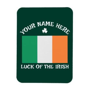 Imán Día de San Patricio Bandera de Irlanda Nombre Pers