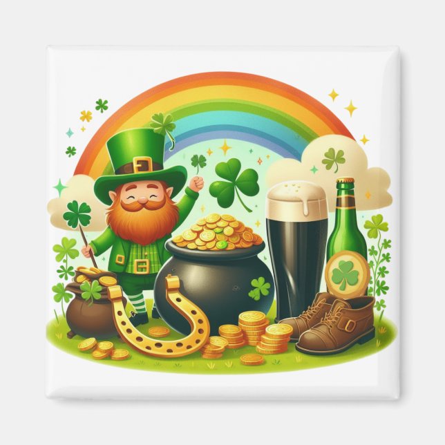 Imán Día de San Patricio, bonito y caprichoso (Frente)