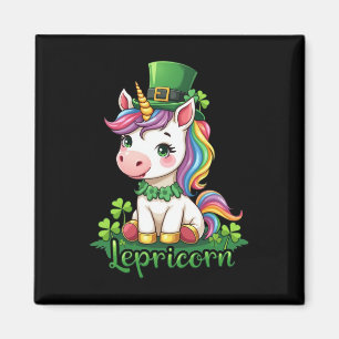 Imán Día de San Patricio Chicas de unicornio Cute Saint