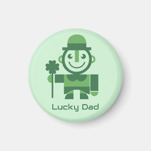 Imán Día de San Patricio con duende afortunado minimali