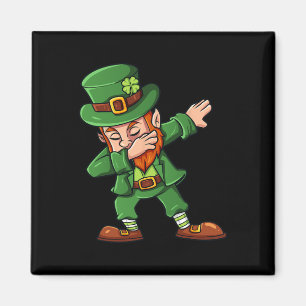 Imán Día de San Patricio Dabbing Leprechaun Chica de ni