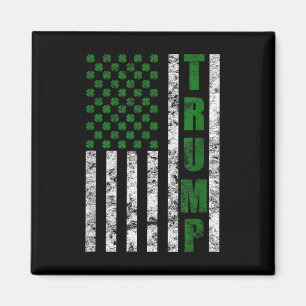 Imán Día de San Patricio de la Bandera Americana Trump