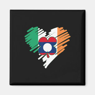 Imán Día de San Patricio de Laos Orgulloso Lao Bandera