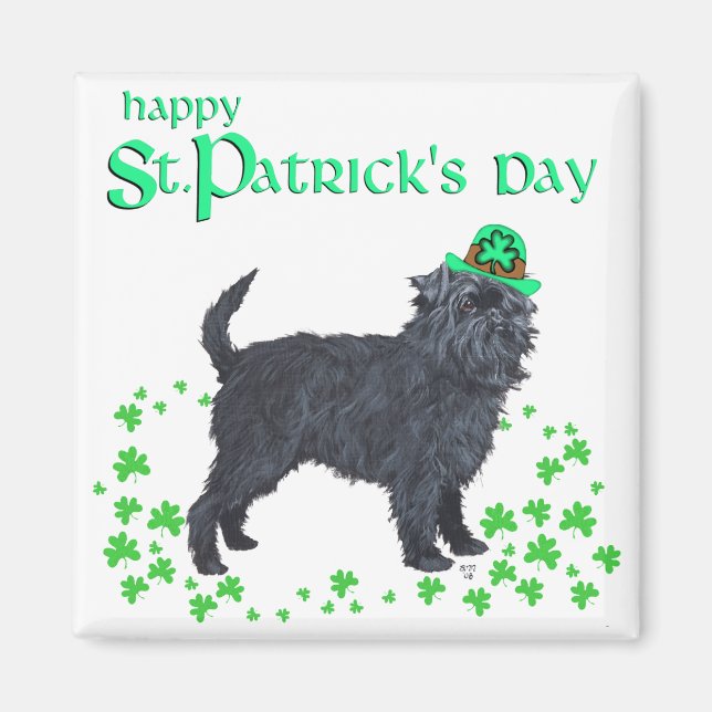 Imán Día de San Patricio del Affenpinscher (Frente)