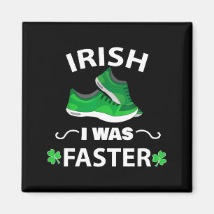 Imán Día de San Patricio divertido corriendo irlandés e