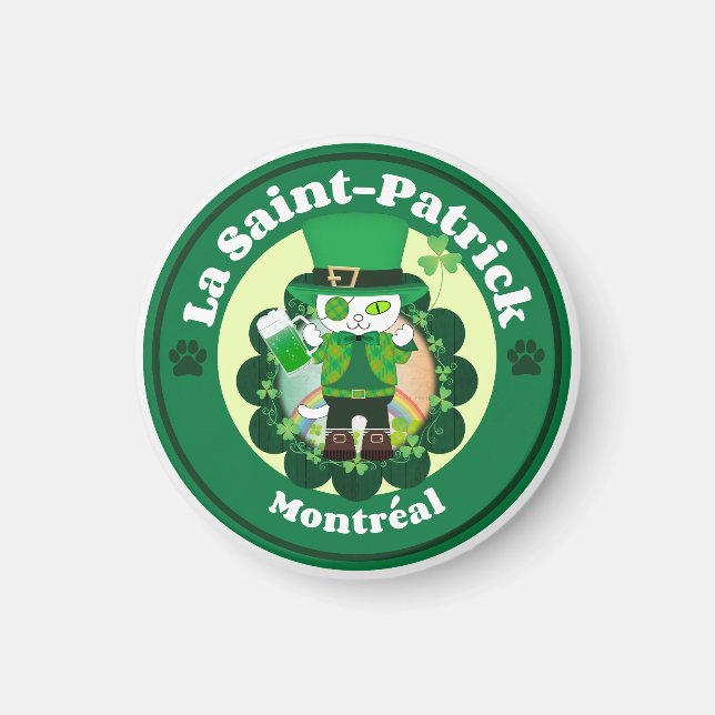 Imán Día de San Patricio en Montreal (Frente)