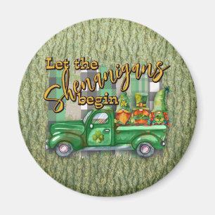 Imán Día de San Patricio Gnomos en Camioneta Travesuras