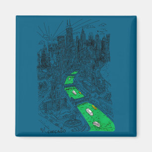 Imán día de san patricio gráfico de chicago río verde i