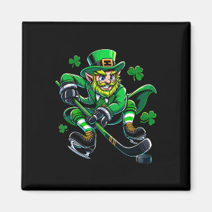 Imán Día de San Patricio Hockey Duende Trébol de Trébol