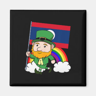 Imán Día de San Patricio Laos Orgulloso Lao Bandera Lep