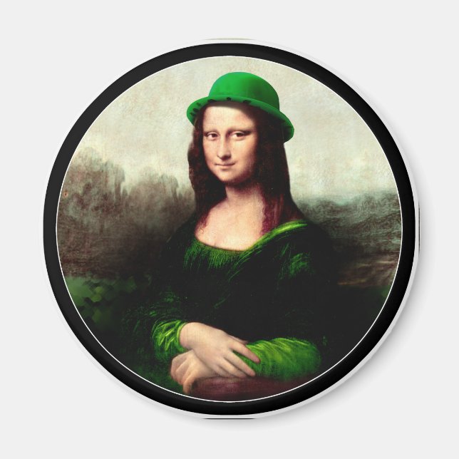 Imán Día de San Patricio - Lucky Mona Lisa (Frente)