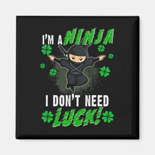Imán Día de San Patricio Ninja Luck Green Kids Gift Clo