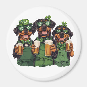 Imán Día de San Patricio Perros Rottweiler