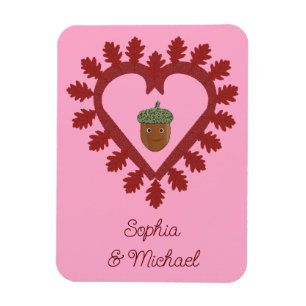 Imán Día de San Valentín Acorn Nombres personalizados