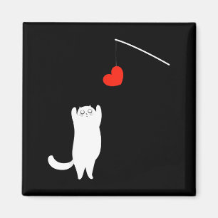 Imán Día de San Valentín Amante de los Gatos Afecto Ani