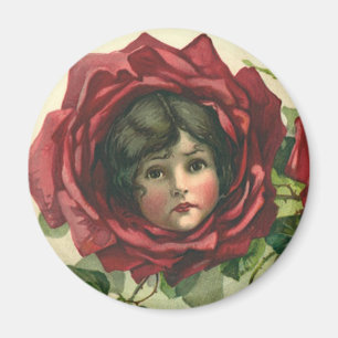 Imán Día de San Valentín antiguo, rostros victorianos e
